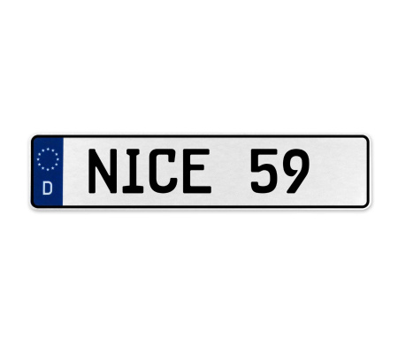 NICE 59  - White Aluminum Street Sign Mancave Euro Plate Name Door Sign Wall