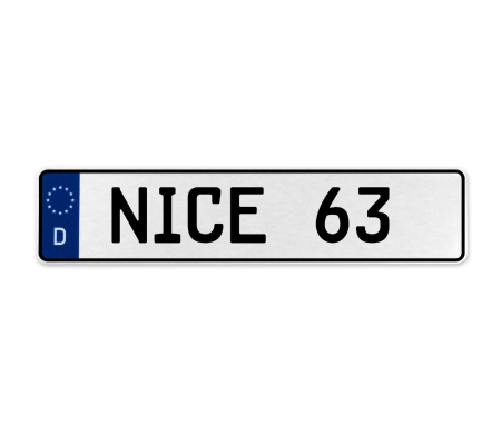 NICE 63  - White Aluminum Street Sign Mancave Euro Plate Name Door Sign Wall
