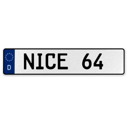 NICE 64  - White Aluminum Street Sign Mancave Euro Plate Name Door Sign Wall