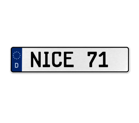 NICE 71  - White Aluminum Street Sign Mancave Euro Plate Name Door Sign Wall